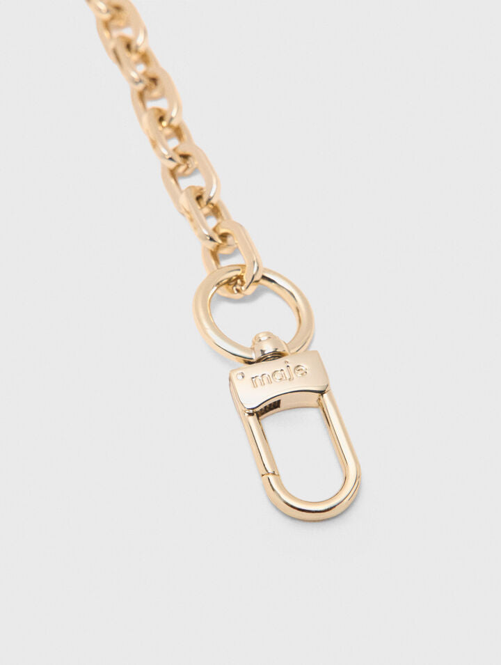 Short metal chain shoulder strap - Golden - View 4