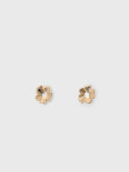 Flower stud earrings - Golden - View 1