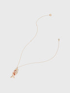 Long beaded fish necklace - Golden - View 2