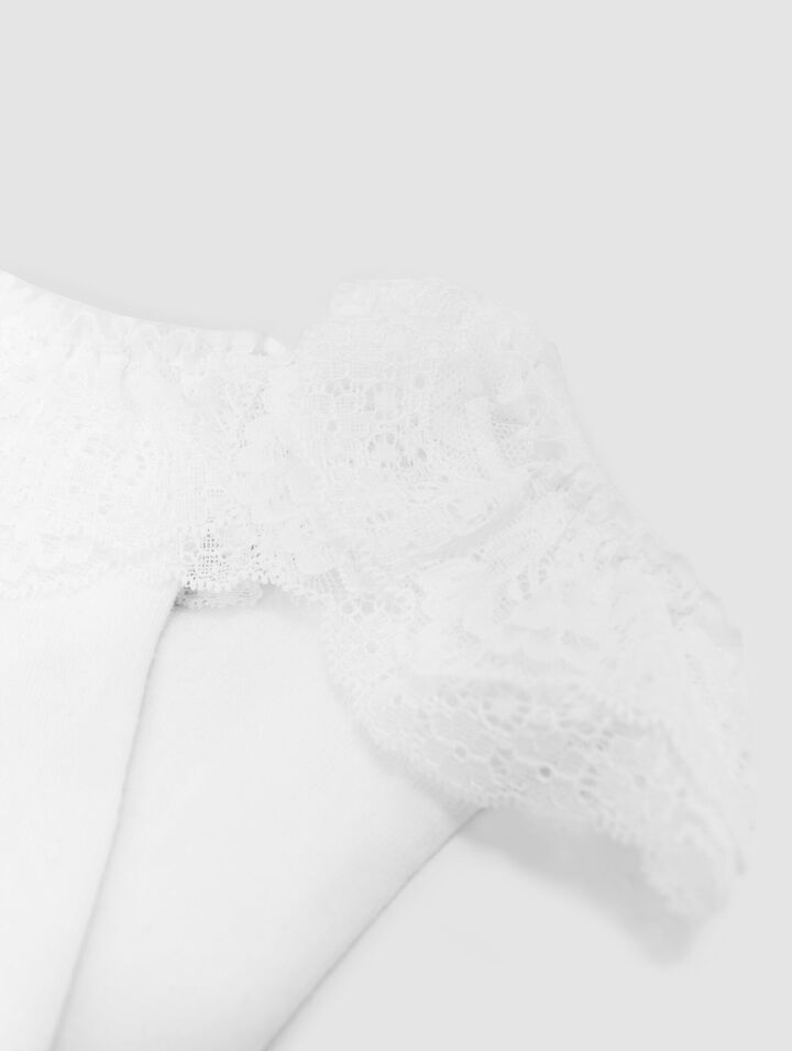 Lace frill socks - White - View 4