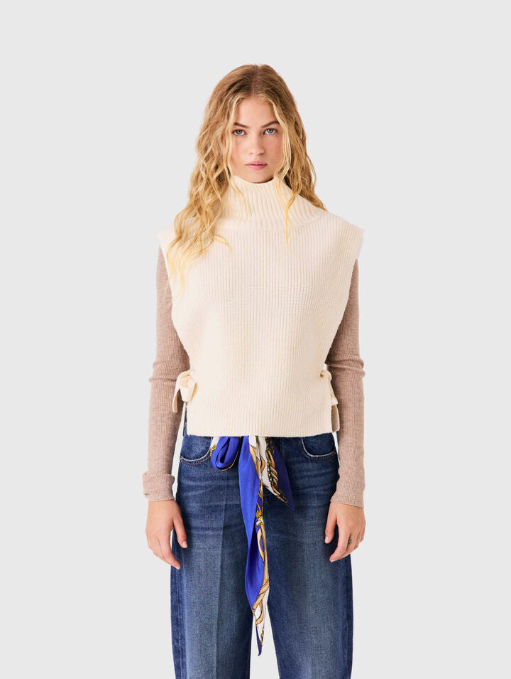 Wool and cashmere collar - Ecru - View 2