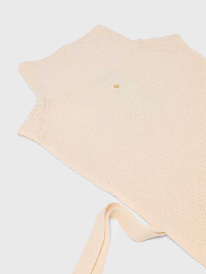 Wool and cashmere collar - Ecru - View 3