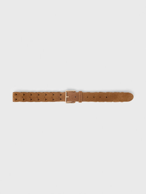 Braided suede belt - Camel - View 1