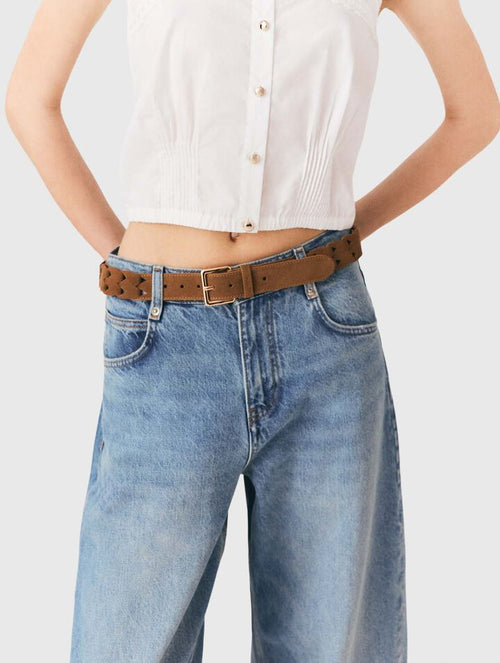 Braided suede belt - Camel - View 2
