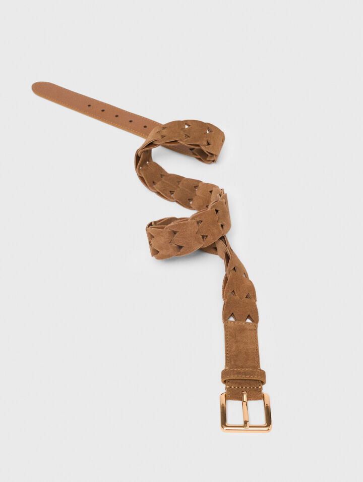 Braided suede belt - Camel - View 3