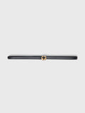Slim leather belt - Black - View 1