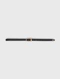 Slim leather belt - Black - View 1