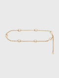 Chain belt with logo details - Light gold - View 1