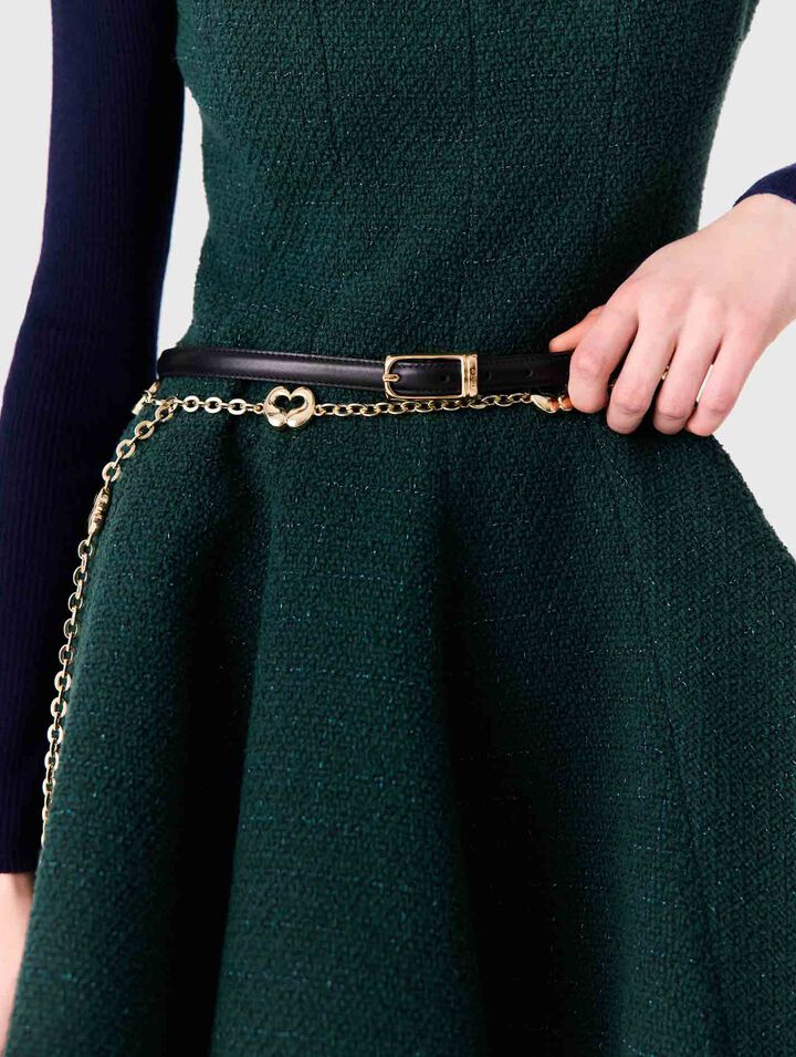 Chain belt with logo details - Light gold - View 2