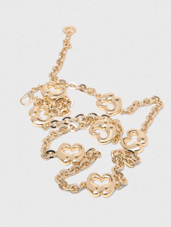 Chain belt with logo details - Light gold - View 4