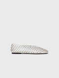 Perforated leather ballet flats - White - View 1