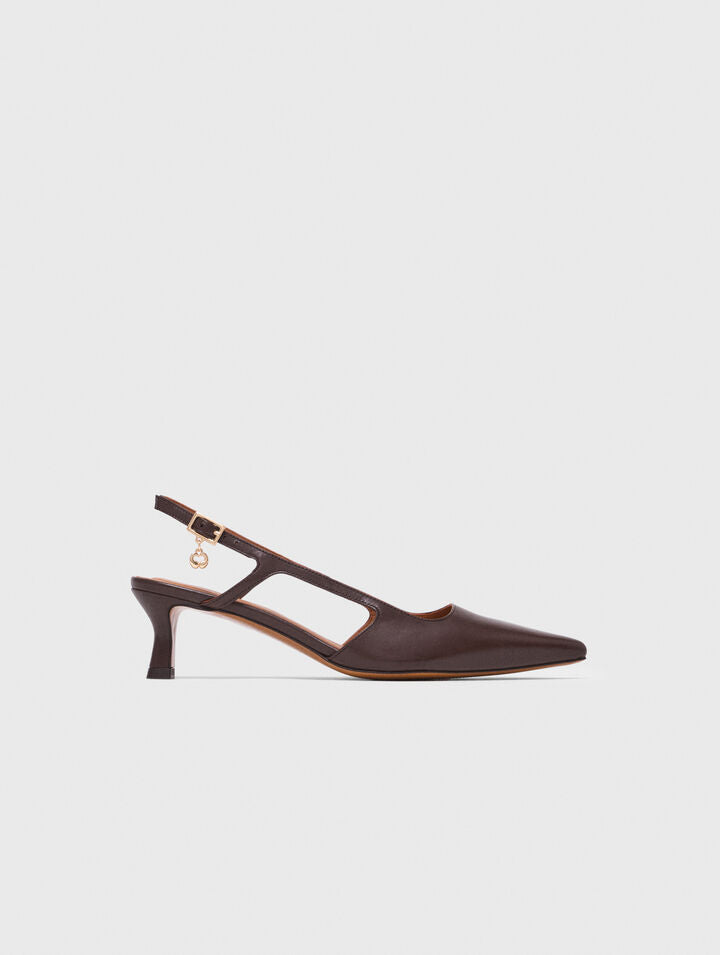 Leather slingbacks - Brown - View 1