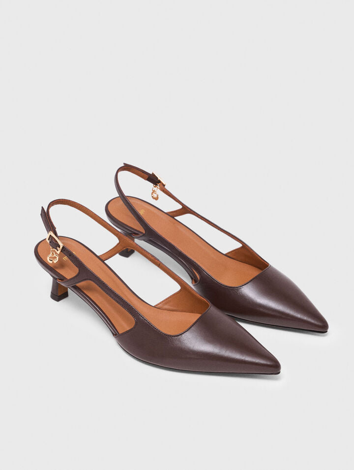 Leather slingbacks - Brown - View 2