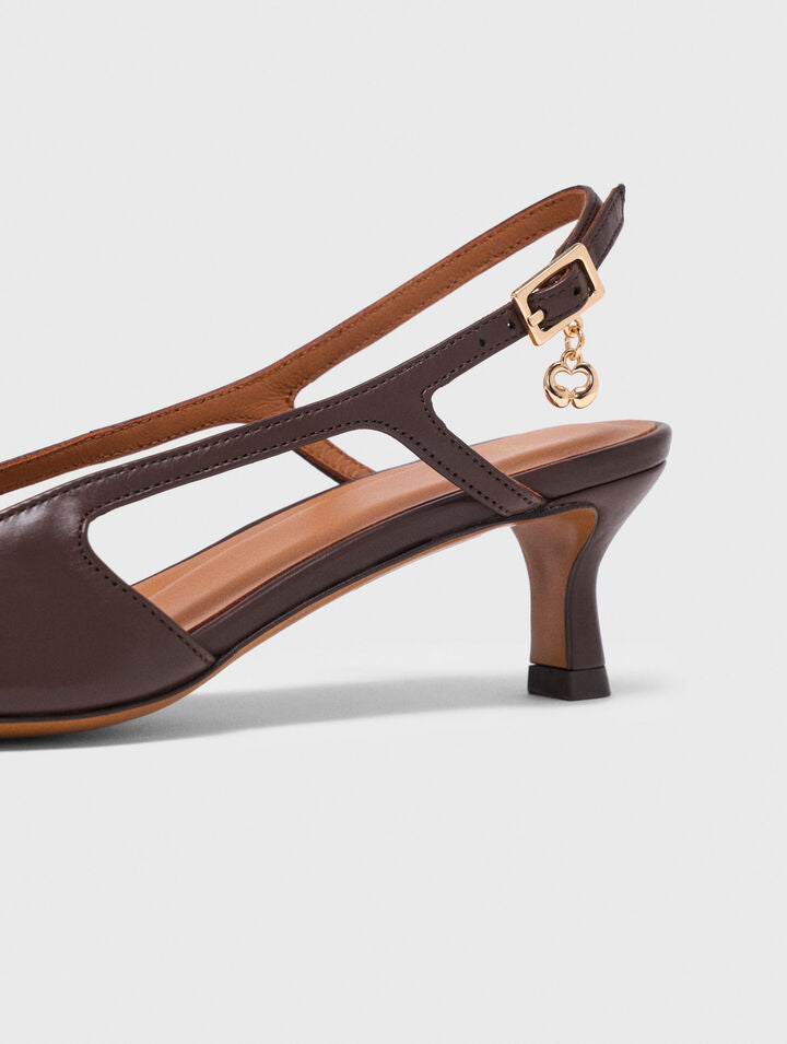 Leather slingbacks - Brown - View 3