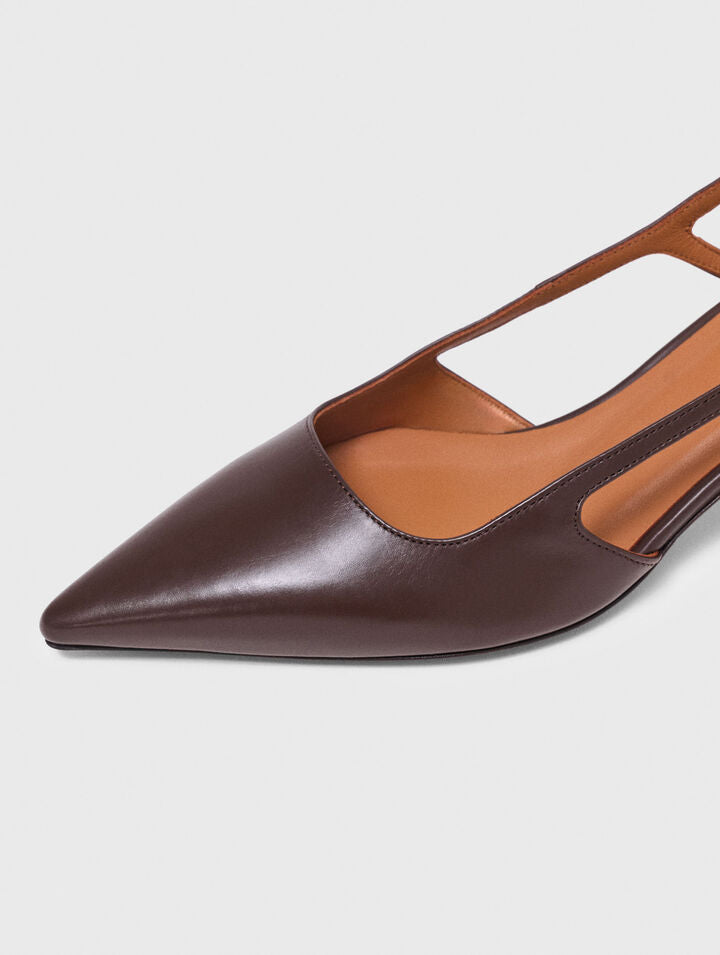 Leather slingbacks - Brown - View 4