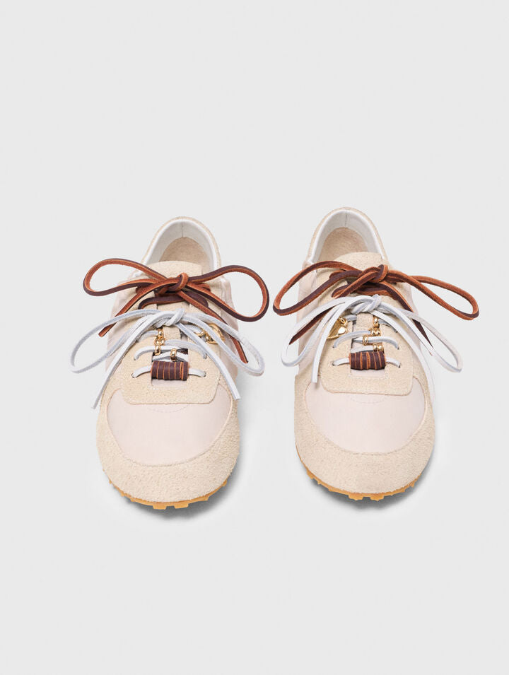 Multi-lace nylon trainers - White - View 3