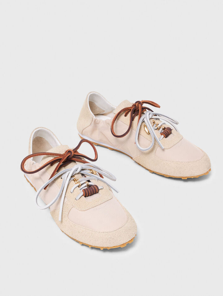 Multi-lace nylon trainers - White - View 4
