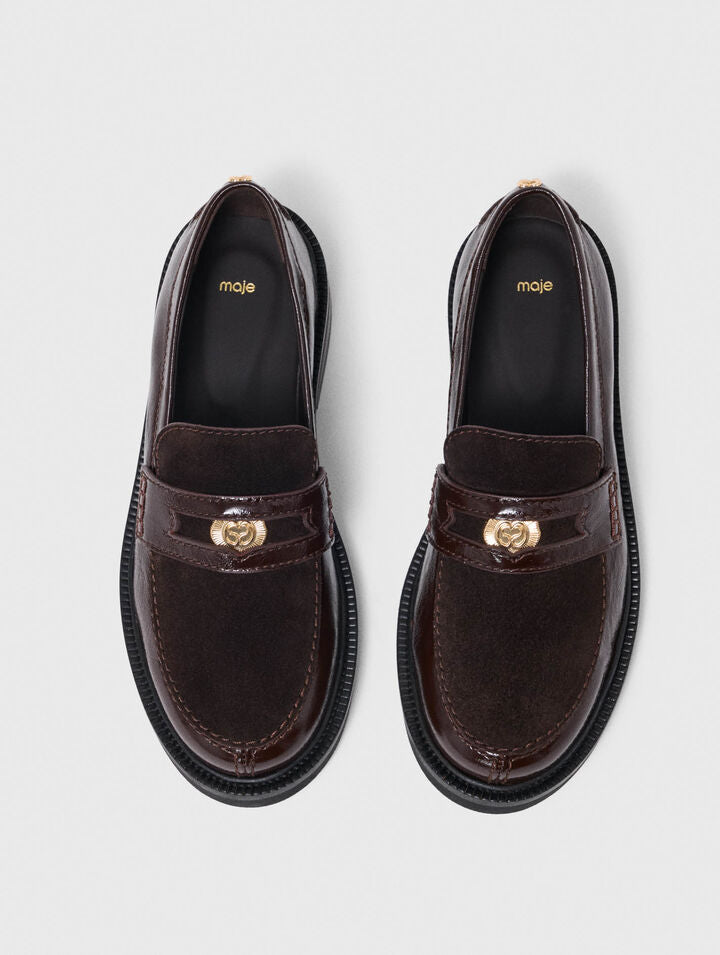 Leather and suede loafers - Dark brown - View 3
