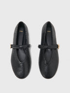 Embossed leather ballet flats - Black - View 3