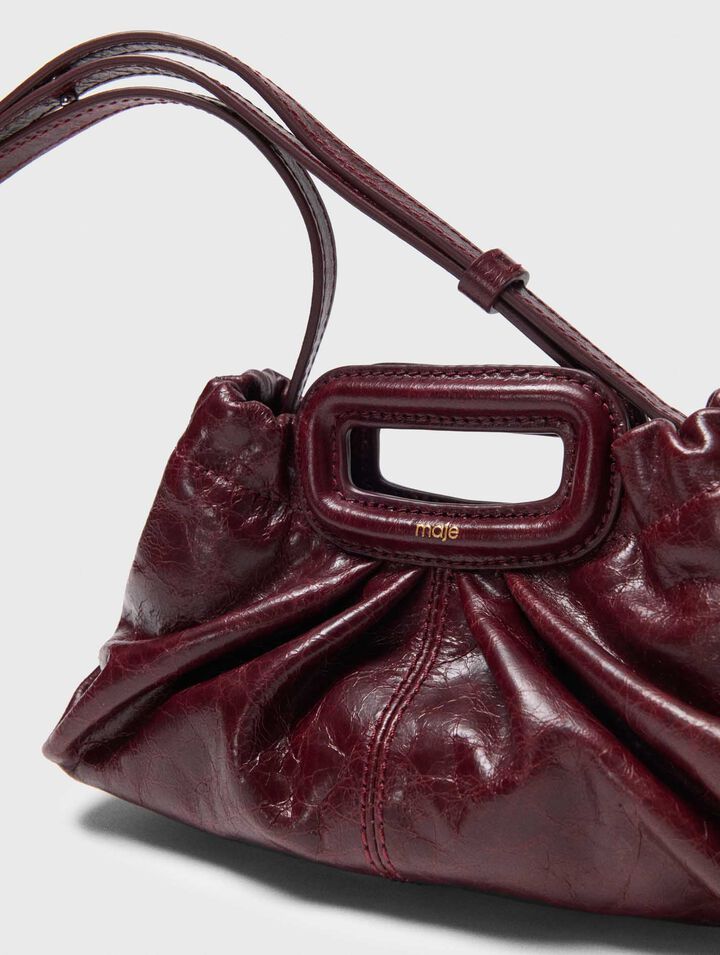 Milpli mini crackled leather clutch - Burgundy - View 3