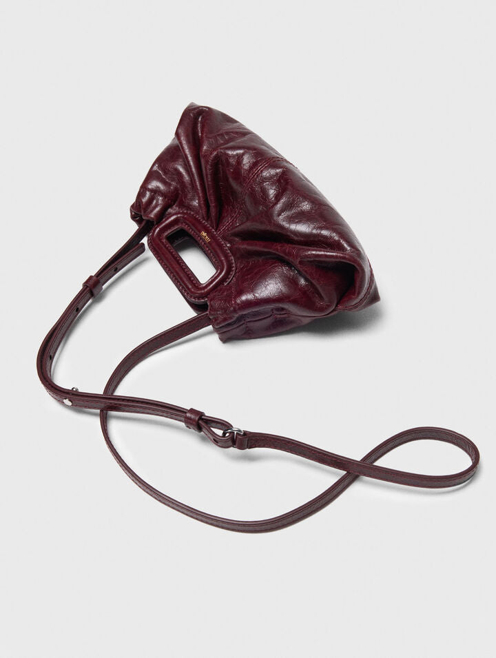 Milpli mini crackled leather clutch - Burgundy - View 4