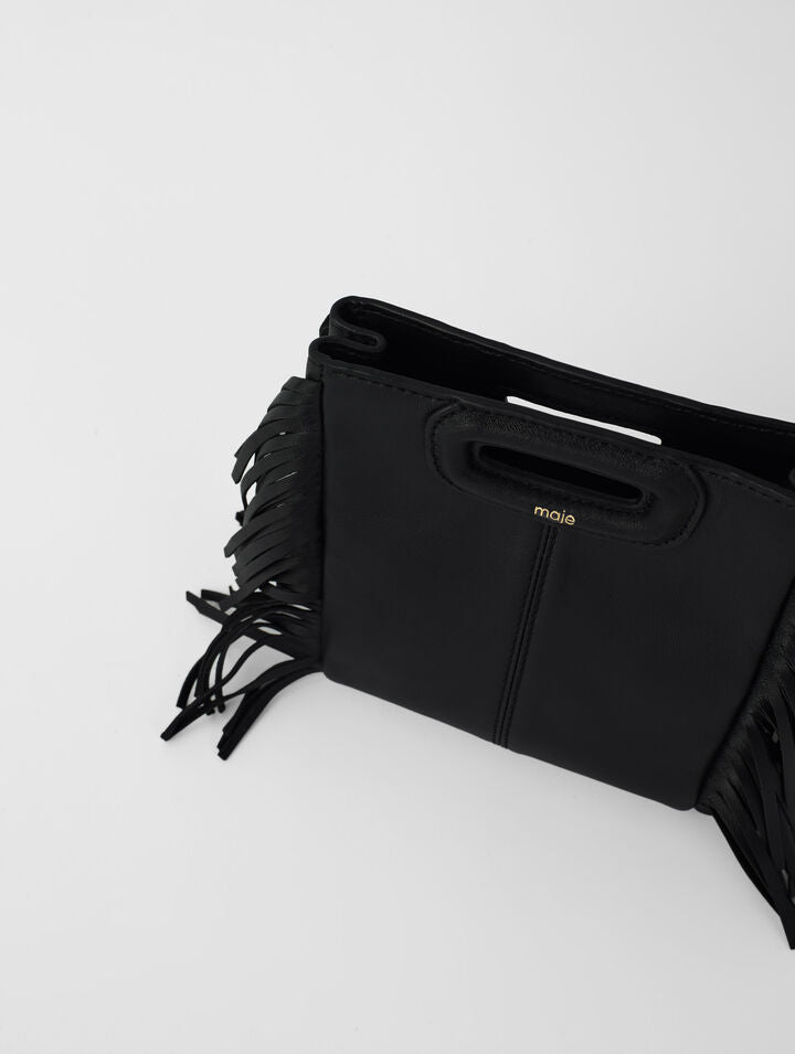Mini M bag in smooth leather - Black - View 2