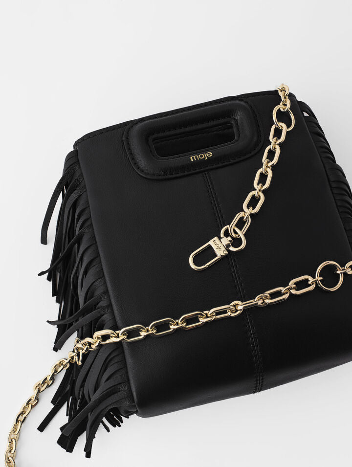 Mini M bag in smooth leather - Black - View 4