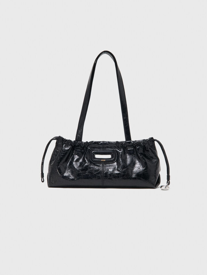 Crackled leather Milpli Gazette - Black - View 1