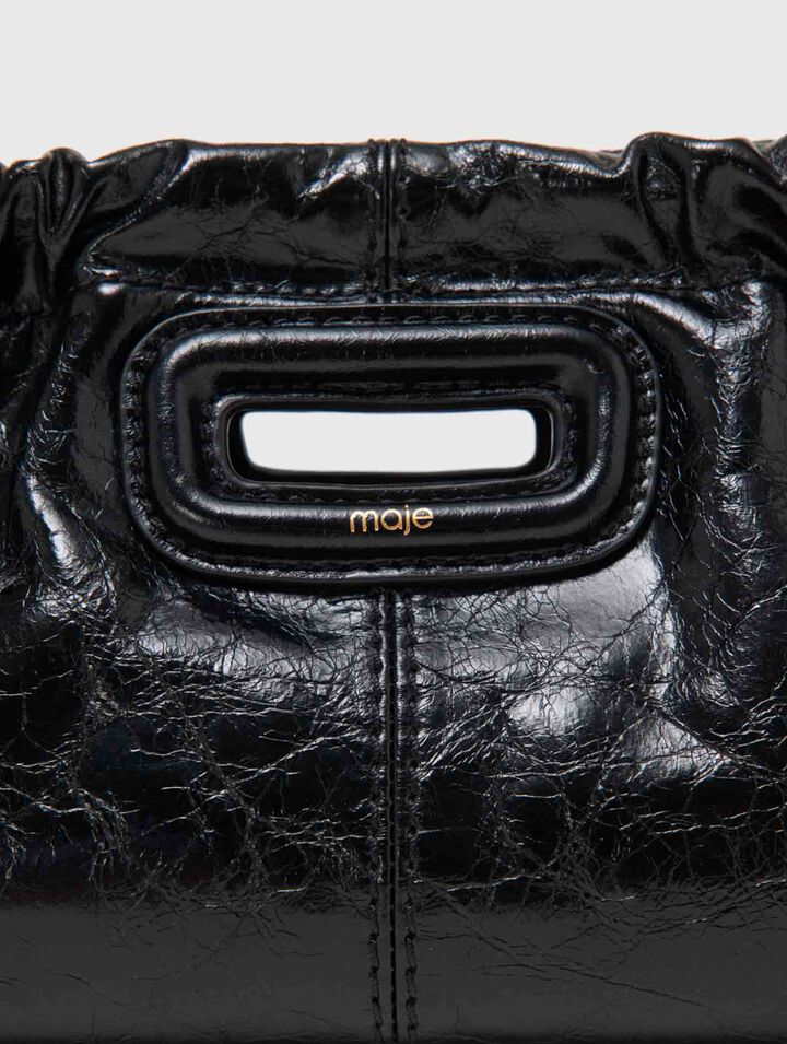 Crackled leather Milpli Gazette - Black - View 2