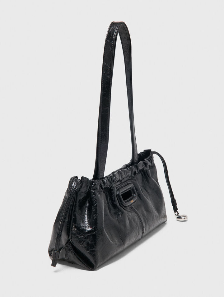 Crackled leather Milpli Gazette - Black - View 3