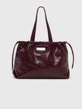 Crackled leather Milpli tote bag - Burgundy - View 1