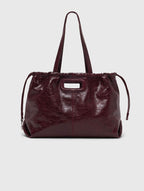 Crackled leather Milpli tote bag - Burgundy - View 1