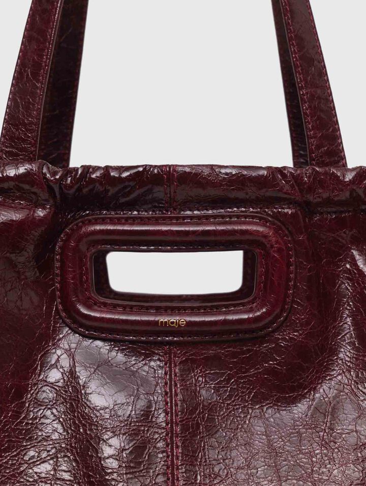 Crackled leather Milpli tote bag - Burgundy - View 4