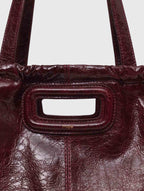 Crackled leather Milpli tote bag - Burgundy - View 4