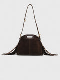 Suede leather mini Miss M bag - Dark brown - View 1