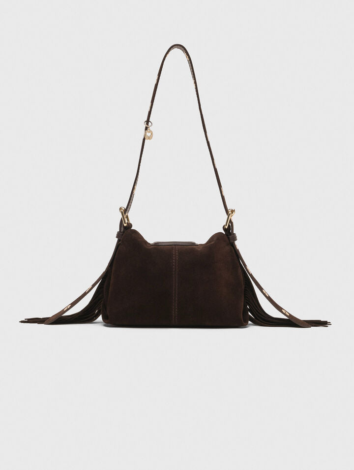 Suede leather mini Miss M bag - Dark brown - View 2