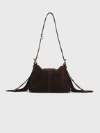 Suede leather mini Miss M bag - Dark brown - View 2