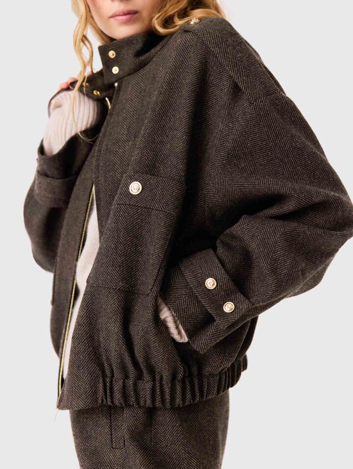 Oversized wool jacket - Dark brown - View 4