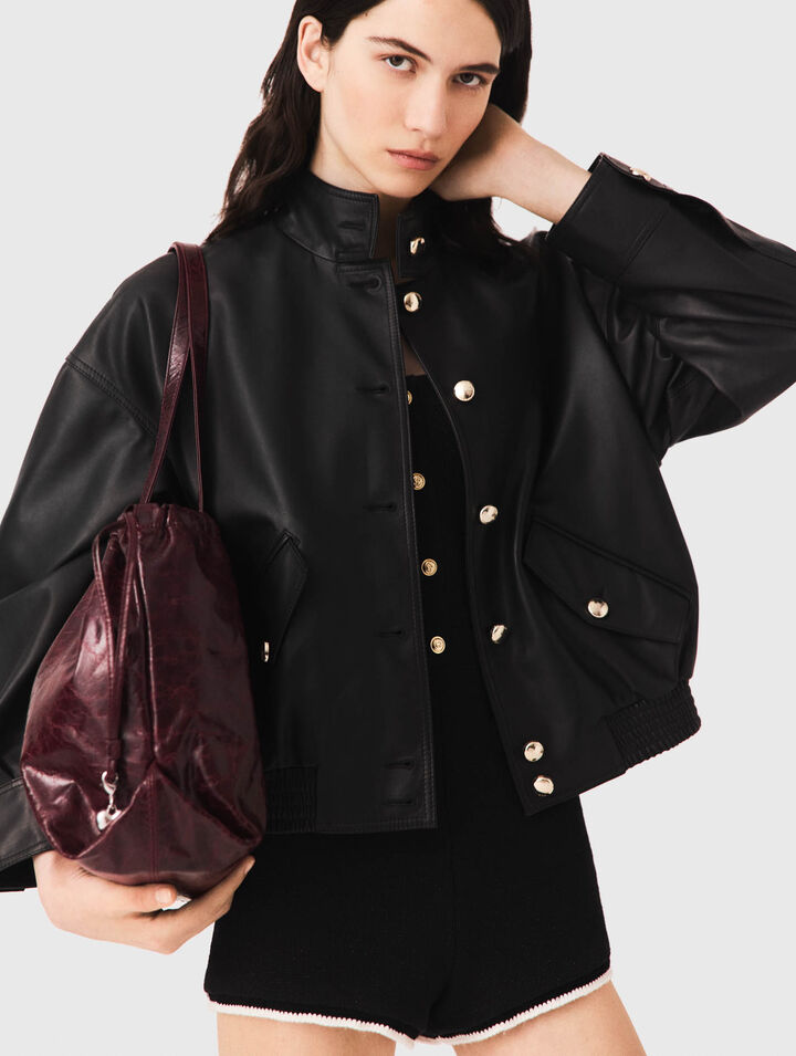 Leather jacket - Black - View 4