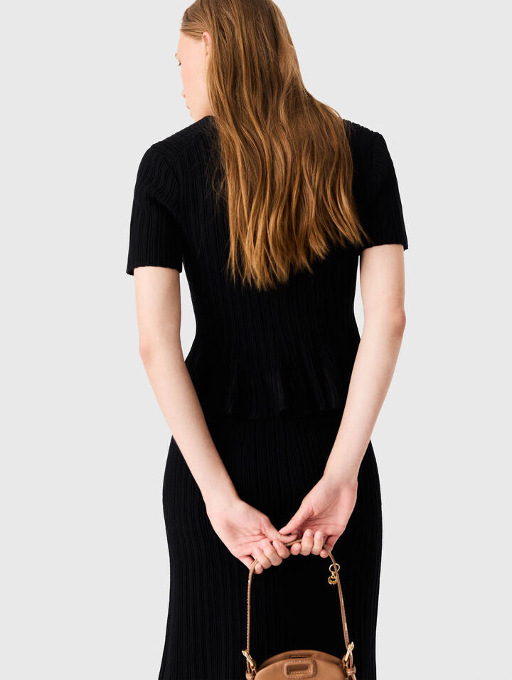 Peplum cardigan - Black - View 3