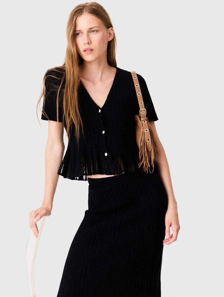 Peplum cardigan - Black - View 4