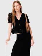 Peplum cardigan - Black - View 4