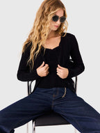 Pointelle knit twinset - Black - View 4