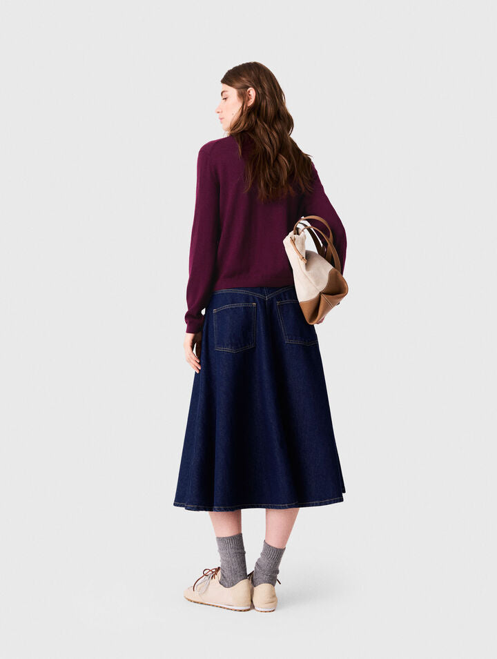 Cardigan with embroidered logo - Eggplant - View 2