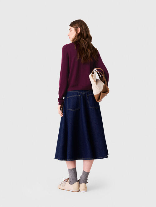 Cardigan with embroidered logo - Eggplant - View 2
