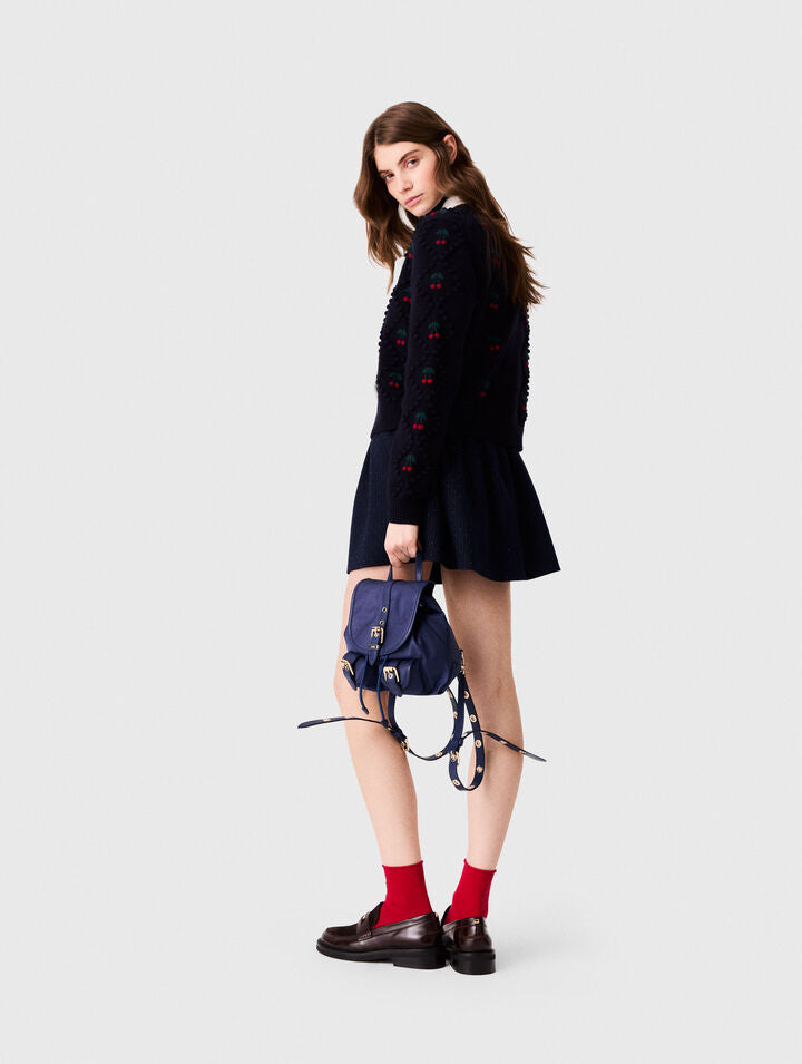 Embroidered cherry cardigan - Navy - View 2