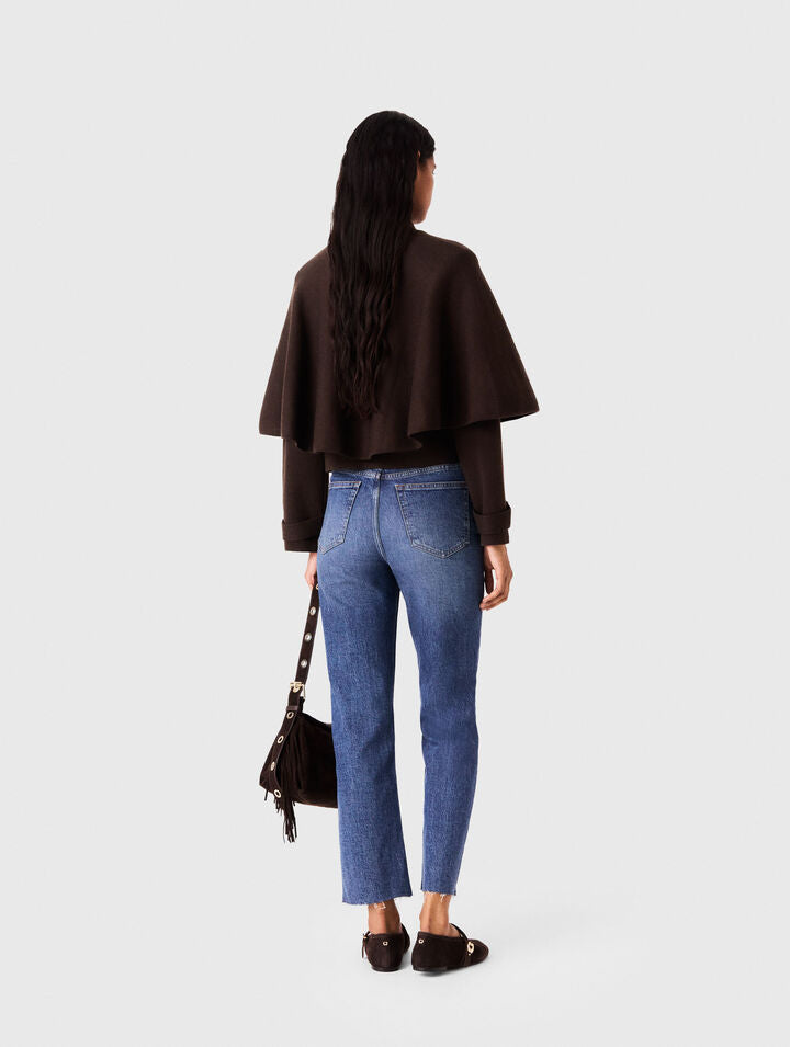 Cape-effect cardigan - Dark brown - View 2