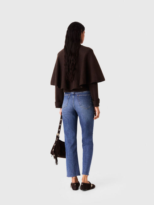 Cape-effect cardigan - Dark brown - View 2