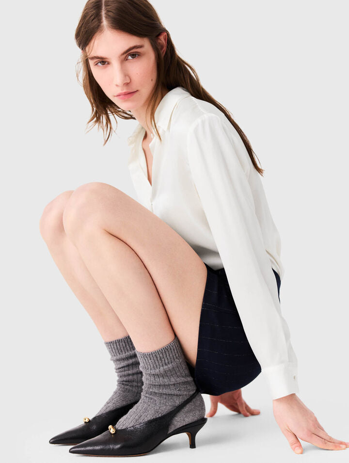 White silk shirt - White - View 4
