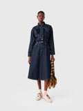 Denim shirt with pussy bow - Navy - View 1